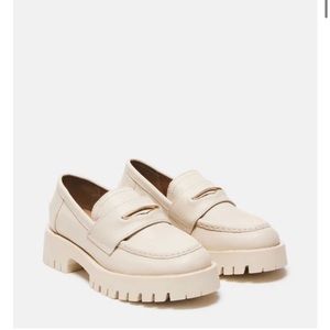 Steve Madden Lawrence Bone Leather Loafers Size 6